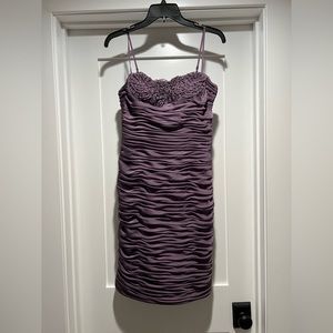 Purple ruched dress